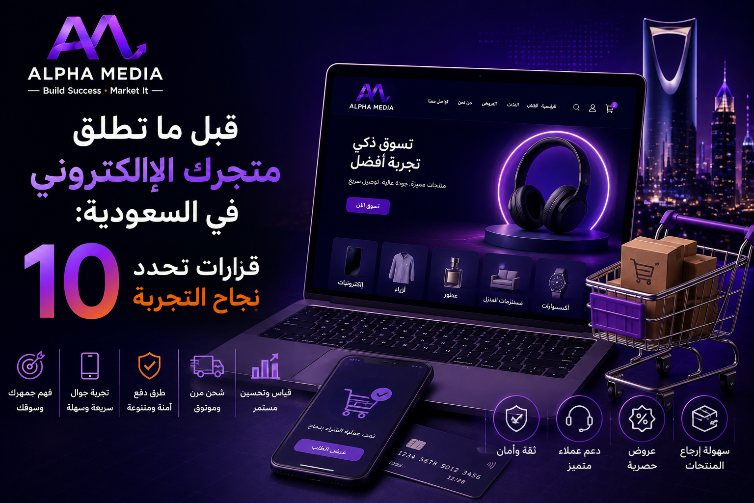 تصميم متجر إلكتروني احترافي في السعودية وتجربة شراء متكاملة